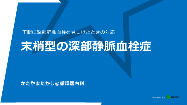 末梢型の深部静脈血栓症(DVT)