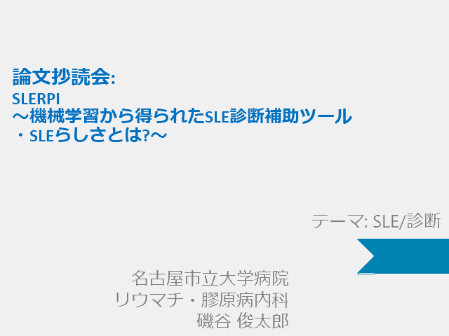 SLERPI(SLEリスク確率指数)(論文抄読会)