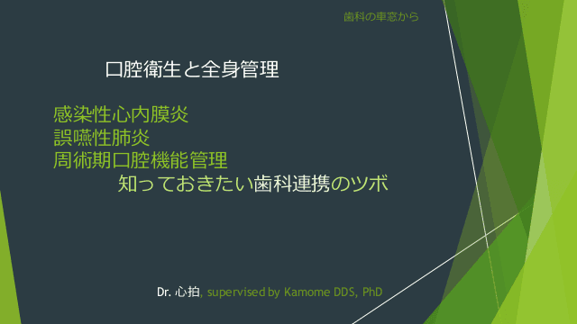 口腔衛生と全身管理〜感染性心内膜炎、誤嚥性肺炎、周術期口腔機能管理、知っておきたい歯科連携のツボ〜