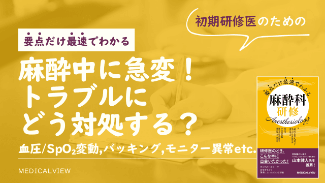 研修医のための「麻酔中の急変に強くなる！」〜麻酔科トラブルシューティング〜