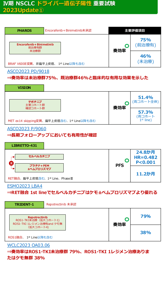 Ⅳ期 NSCLC ドライバー遺伝子陽性 重要試験 2023年 Update