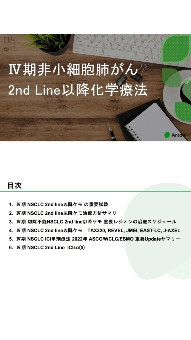 Ⅳ期非小細胞肺がん 2nd Line以降化学療法