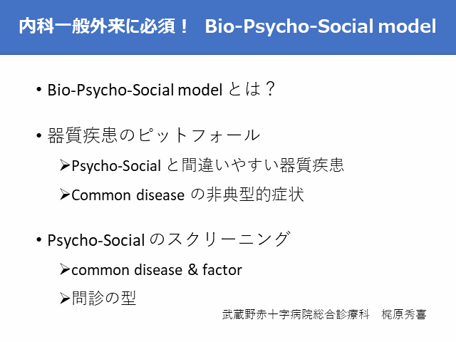 内科一般外来に必須！　Bio-Psycho-Social model