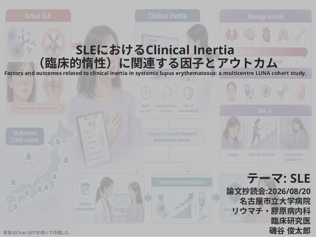 膠原病内科抄読会:SLEにおけるClinical Inertia （臨床的惰性）に関連する因子とアウトカム L1.png