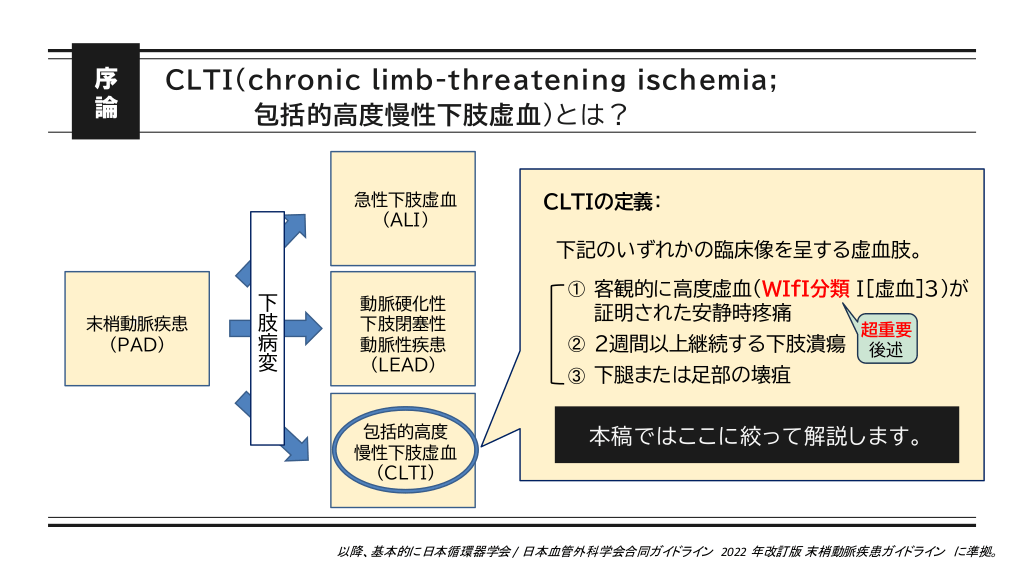 治療を、あきらめない。~包括的高度慢性下肢虚血(CLTI)の診療 治療を、あきらめない。~包括的高度慢性下肢虚血(CLTI)の診療