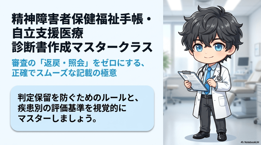【精神科外来】返戻・照会をゼロへ！手帳・自立支援医療の診断書作成と評価の極意 L1.png